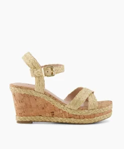 Clearance Kelisa - Beige Wedge Sandals