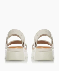 Store Location - Ecru Flat Sandals