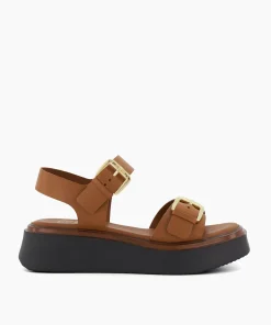 Best Sale Loells - Tan Flat Sandals