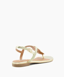 Best Sale Logics - Gold Flat Sandals