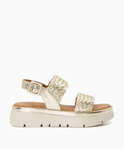 Cheap Lorris - Gold Flat Sandals
